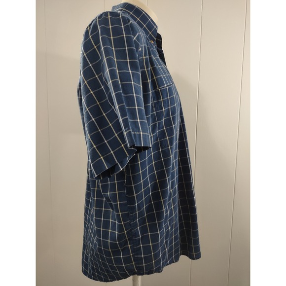 Natural Issue Button Down Shirt Mens M Blue Check Wrinkle Free Short Sleeve Grid - Picture 3 of 9